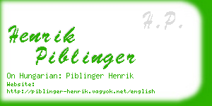 henrik piblinger business card